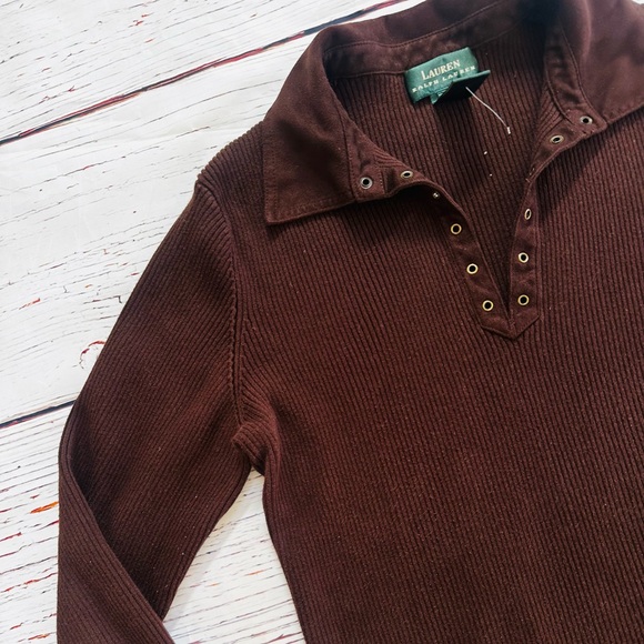 Ralph Lauren Chocolate Brown Polo Longsleeve! Womens Size - Picture 3 of 6